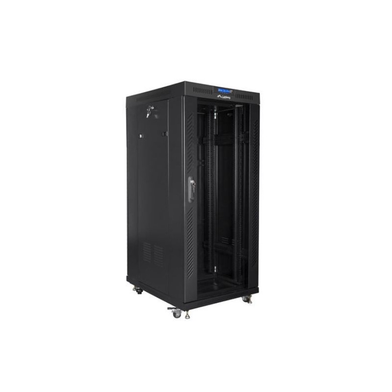 Szafa instalacyjna Rack stojąca 19" 27U 800x1000 czarna drzw… | PartsPC.pl