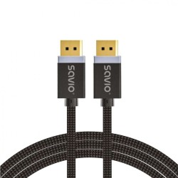 Kabel DisplayPort v1.4 Savio CL-165 (M/M) 1m czarny | PartsPC.pl