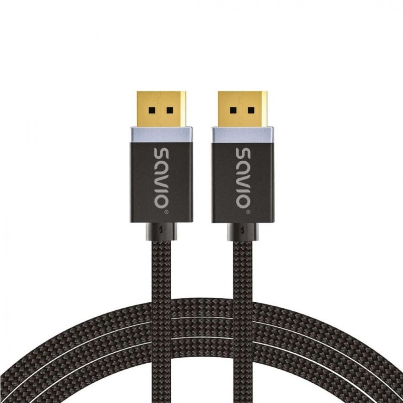 Kabel DisplayPort v1.4 Savio CL-165 (M/M) 1m czarny | PartsPC.pl