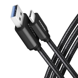 AXAGON BUCM3-AM20AB Kabel USB-C - USB-A 3.2 Gen 1, 2m, 3A, ALU, oplot,