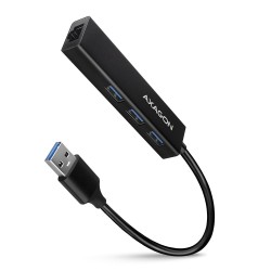 AXAGON HMA-GL3A Wieloportowy hub USB 4in1, 5Gbps, 3x USB-A + GLAN,