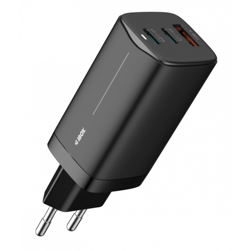 Ładowarka sieciowa GaN iBOX C-65 USB-C PD65W, kabel USB-C, B… | PartsPC.pl