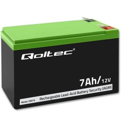 Akumulator AGM Qoltec 12V | 7Ah | Security | PartsPC.pl