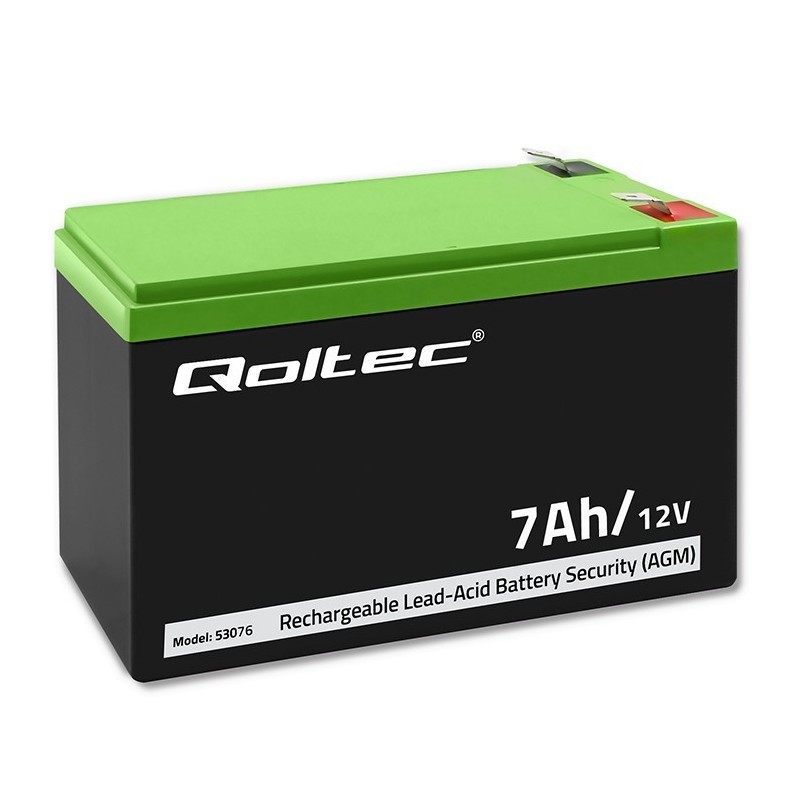 Akumulator AGM Qoltec 12V | 7Ah | Security | PartsPC.pl