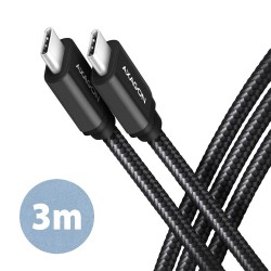 AXAGON BUCM3-CM30AB Kabel USB-C - USB-C, 3.0m, PD 60W, 3A, ALU, oplot,