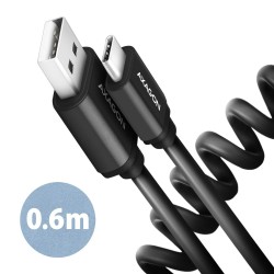AXAGON BUCM-AM10TB Kabel Twister USB-C - USB-A, 0,6m, USB 2.0, 2.4A, ALU,