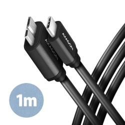 AXAGON BUMM3-CM10AB Kabel Micro-B USB, USB-C 3.2 Gen 1, 1m, 3A, ALU, PVC