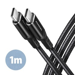 AXAGON BUCM-CM10AB Kabel USB-C - USB-C 2.0, 1m, PD 60W, 3A, ALU, oplot