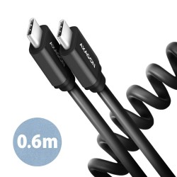 AXAGON BUCM-CM10TB Kabel Twister USB-C - USB-C, 0,6m, USB 2.0, 3A, ALU, PVC