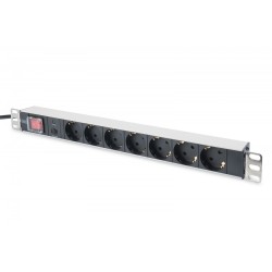 Listwa zasilająca DIGITUS PDU 19" RACK 7xSchuko kabel 2m 1xSchuko 16A
