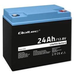 Akumulator LiFePO4 Qoltec Litowo-Żelazowo-Fosforanowy | 12.8V | 24Ah |