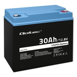 Akumulator LiFePO4 Qoltec Litowo-Żelazowo-Fosforanowy | 12.8V | 30Ah |