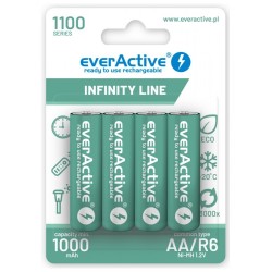 Akumulatorki AA / R6 everActive Ni-MH 1100 mAh ready to use - blister 4