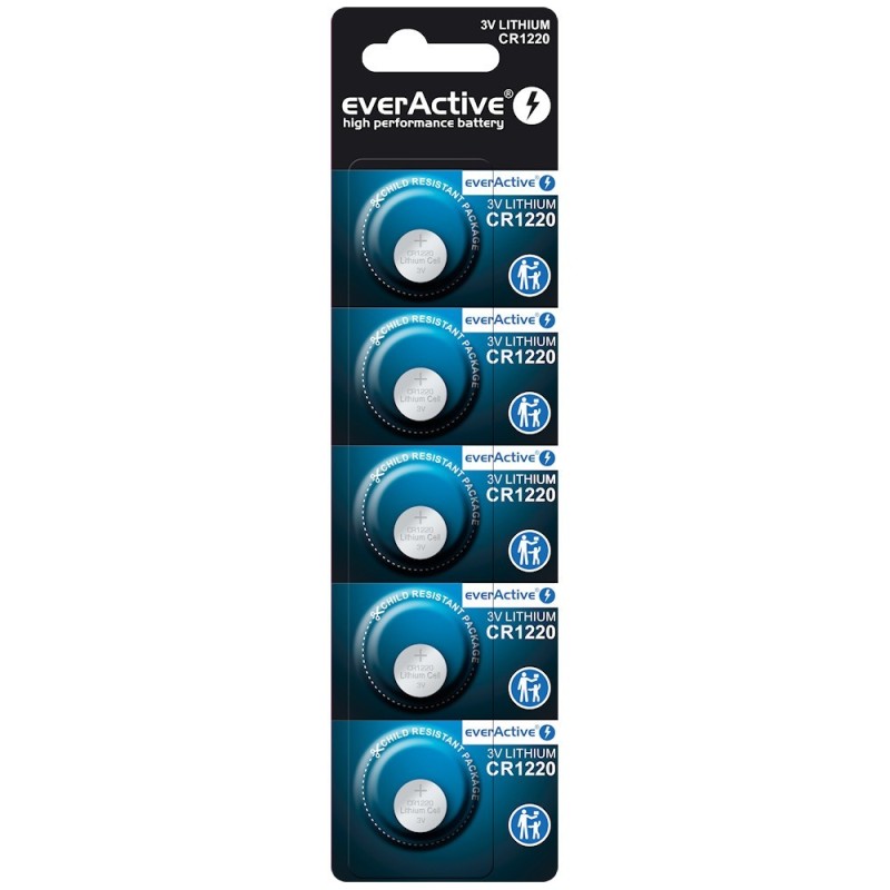 Bateria litowa mini everActive CR1220 - blister 5 sztuk | PartsPC.pl