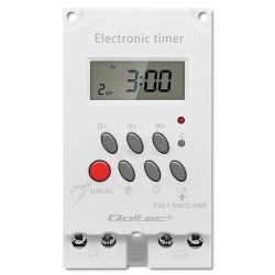 Programator czasowy Qoltec elektroniczny PC0629 na szynę DIN| LCD