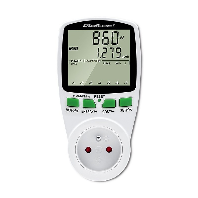 Watomierz Qoltec Licznik zużycia energii PM0627 z... | PartsPC.pl