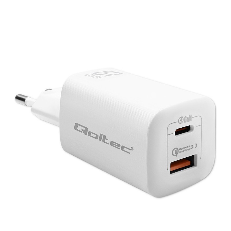 Ładowarka sieciowa Qoltec 65W GaN ULTRA | 5-20V | 2.25-3.25A… | PartsPC.pl