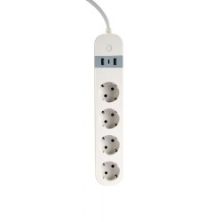 Gembird Inteligentna listwa zasilająca Tuya 4xDE 2xUSB-A 1xUSB-C Biała