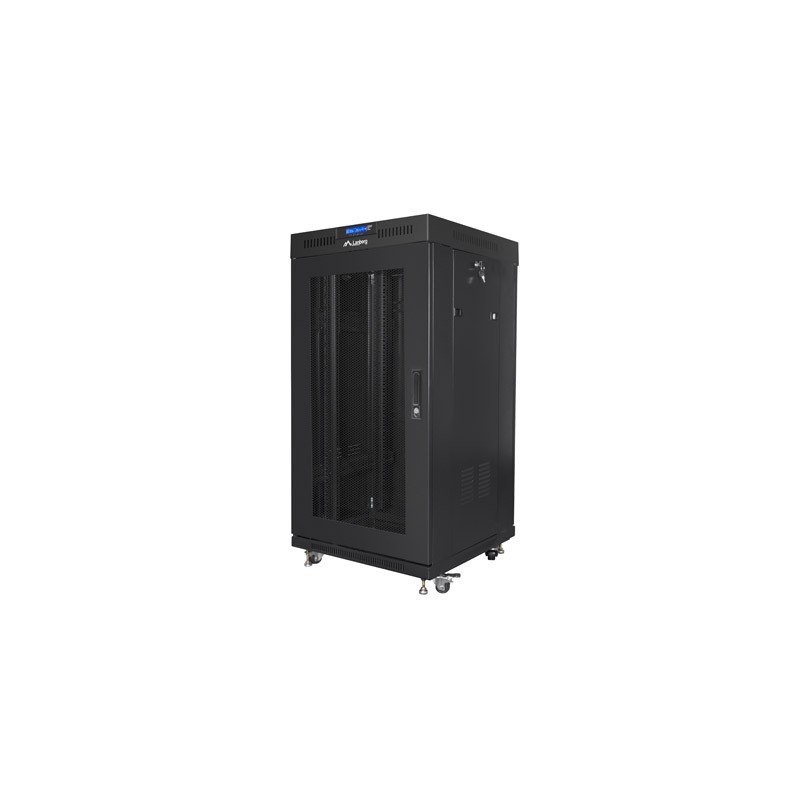 Szafa instalacyjna Rack stojąca 19" 22U 600x600 czarna drzwi… | PartsPC.pl