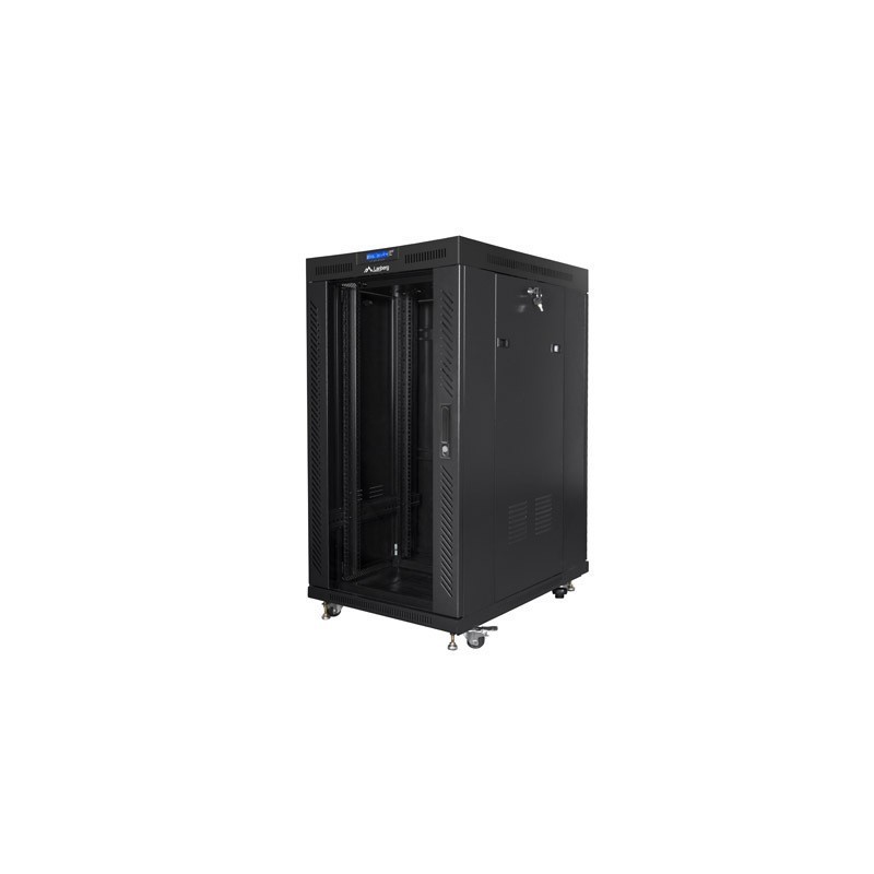 Szafa instalacyjna Rack stojąca 19" 22U 800x1000 czarna drzw… | PartsPC.pl