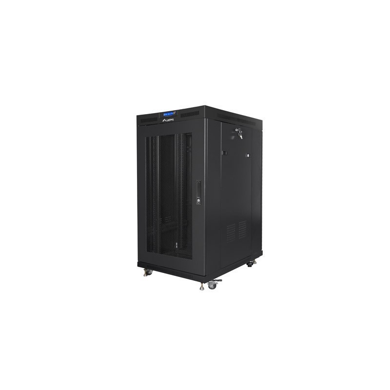 Szafa instalacyjna Rack stojąca 19" 22U 800x1000 czarna drzwi Perforowane