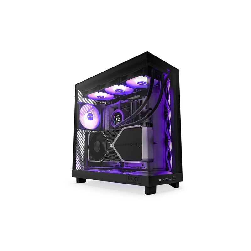 Obudowa NZXT H6 Flow RGB Midi Tower czarna z oknem | PartsPC.pl