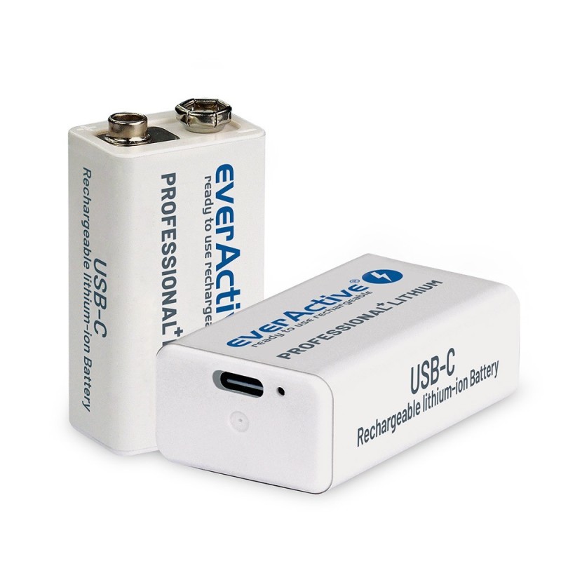 Akumulatorek everActive 6F22/9V Li-ion 550 mAh z USB TYP C… | PartsPC.pl