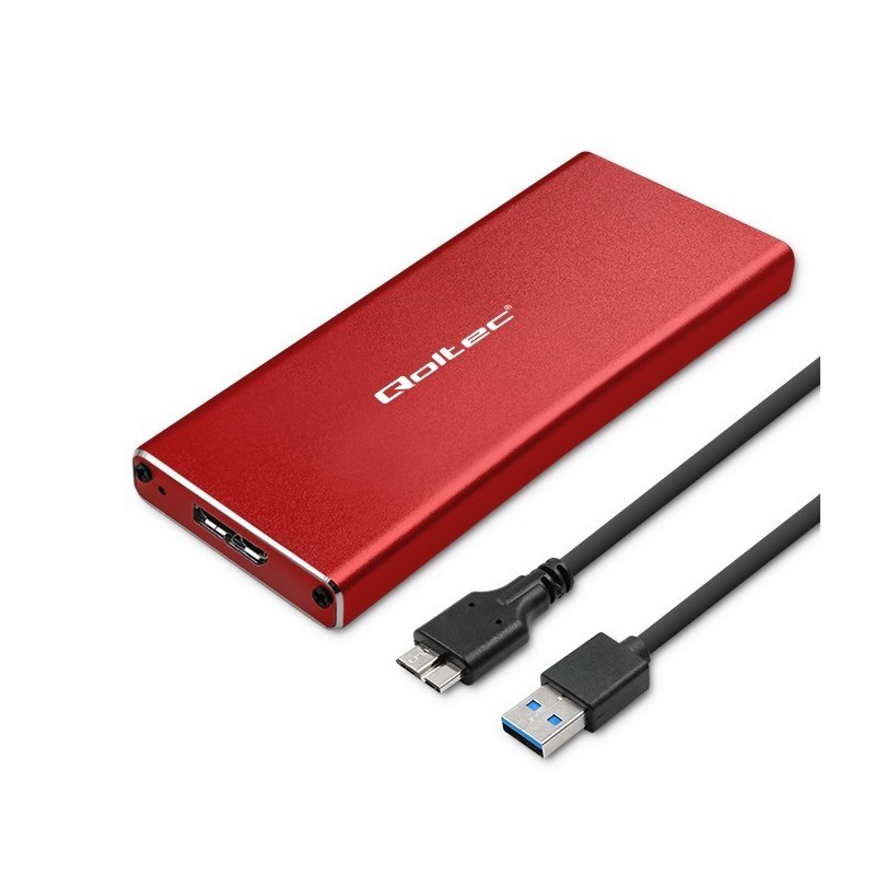 Obudowa/kieszeń Qoltec na dysk M.2 SSD | SATA | NGFF | USB 3… | PartsPC.pl