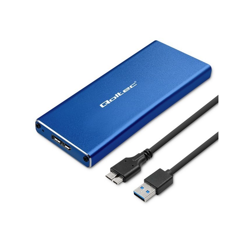Obudowa/kieszeń Qoltec na dysk M.2 SSD | SATA | NGFF | USB 3… | PartsPC.pl
