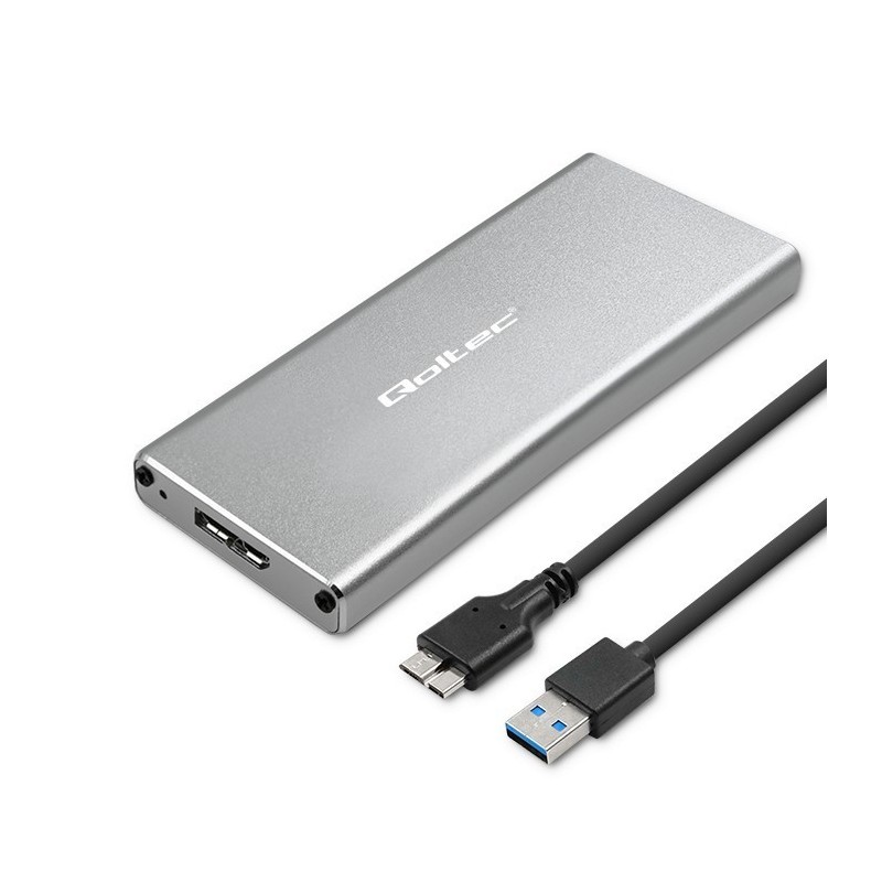 Obudowa/kieszeń Qoltec na dysk M.2 SSD | SATA | NGFF | USB 3… | PartsPC.pl