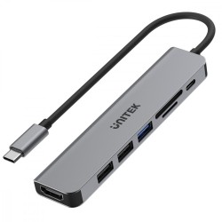 Hub USB-C Unitek H1118A 7w1, HDMI 4K, 3x USB-A, USB-C PD 100… | PartsPC.pl