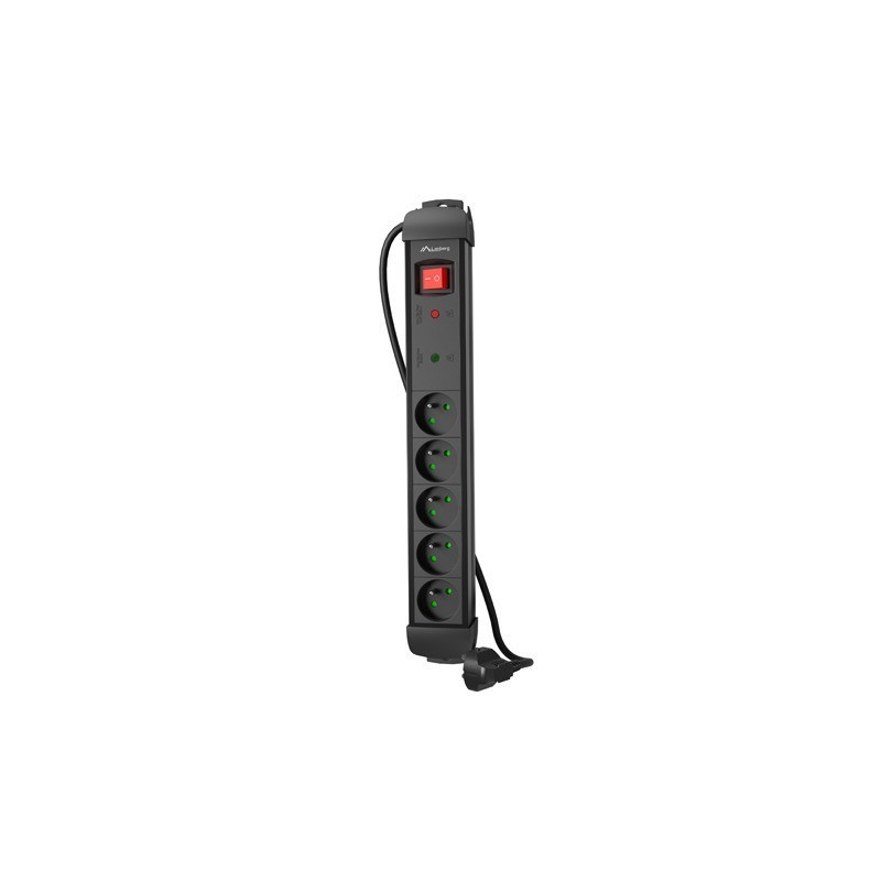 Listwa zasilająca Lanberg SP1 5m 5x 230V PL czarna | PartsPC.pl