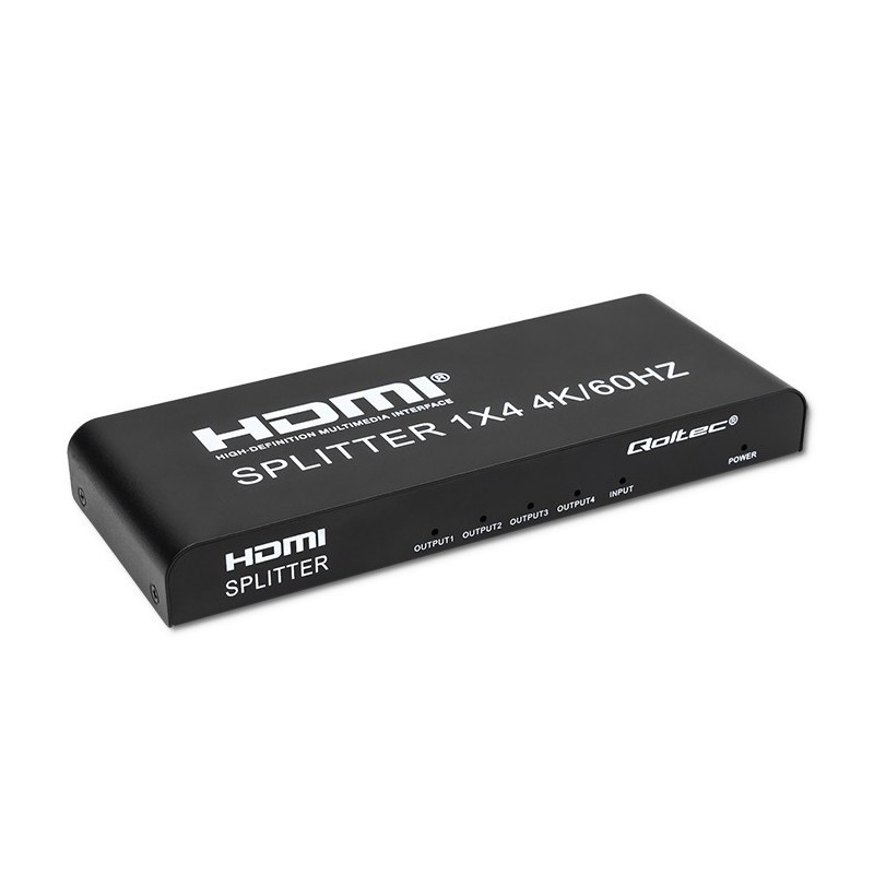 Rozdzielacz aktywny Qoltec Splitter 4 x HDMI 4K x 2K | 6Gb/s… | PartsPC.pl