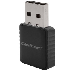 Qoltec Adapter bezprzewodowy Ultra szybki DUAL mini WiFi 2 x 2dBi Standard
