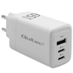 Ładowarka sieciowa Qoltec 65W GaN | 5-20V | 3-3.35A | 2xUSB-… | PartsPC.pl