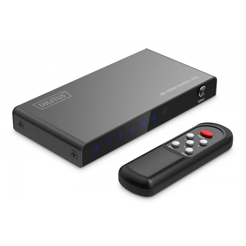 Przełącznik/Switch DIGITUS HDMI 3x1, 8K/60Hz (4:4:4) z... | PartsPC.pl