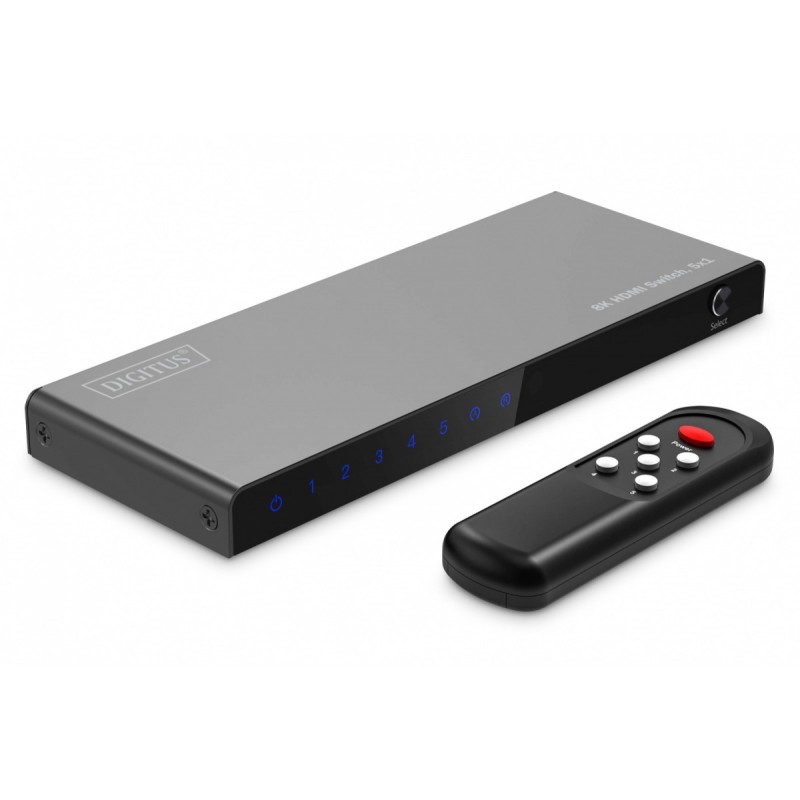 Przełącznik/Switch DIGITUS HDMI 5x1, 8K/60Hz (4:4:4) z HDR, … | PartsPC.pl