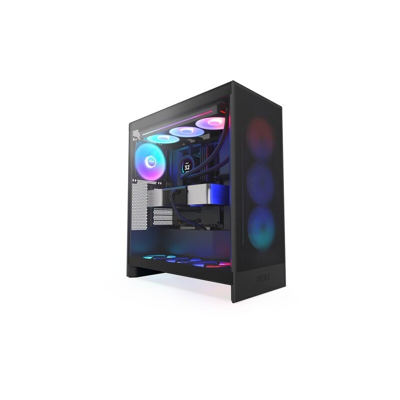 Obudowa NZXT H7 Flow RGB (2024) Midi Tower z oknem Czarna | PartsPC.pl