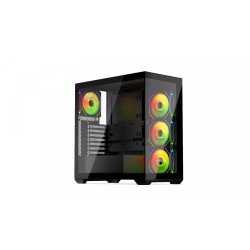 Obudowa Krux Exo ATX RGB z oknem bez zasilacza czarna | PartsPC.pl