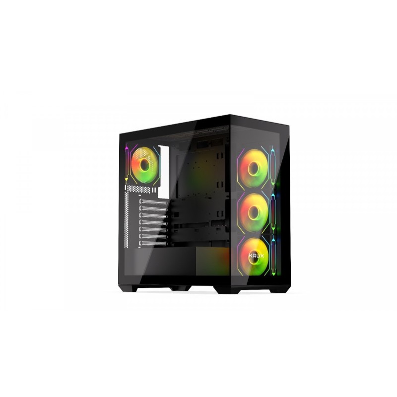 Obudowa Krux Exo ATX RGB z oknem bez zasilacza czarna | PartsPC.pl