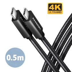 AXAGON BUCM32-CM05AB Kabel USB-C - USB-C 3.2 Gen 2 0.5m, PD 100W, 5A, 4K