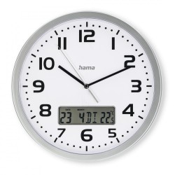 Hama Zegar ścienny DCF Moorea 30cm Srebrny