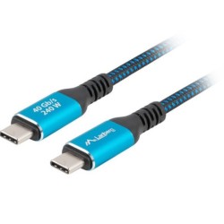Kabel Lanberg USB-C M/M USB4 1,5m 240W 8K 60Hz czarno-niebie… | PartsPC.pl