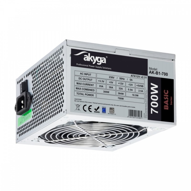 Zasilacz ATX 700W Akyga Basic AK-B1-700 Fan12cm P8 5xSATA PC… | PartsPC.pl