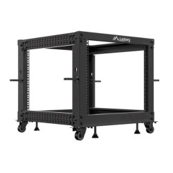 Stojak open rack Lanberg 19" 9U 600x600-1100 regulowany czarny