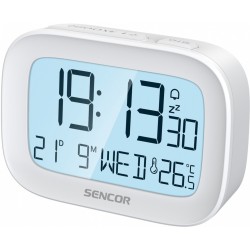Sencor Budzik z termometrem, zegar sterowany radiem DCF77