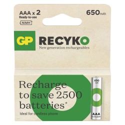 Akumulatorki AAA/R03 GP ReCyko Ni-MH 650mAh - 2 sztuki