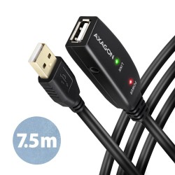 AXAGON ADR-207 USB 2.0 A-M - A-F aktywny kabel przedłużacz/wzmacniacz 7.5m