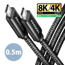 AXAGON BUCM4X-CM05AB Kabel USB-C - USB-C, USB4 Gen 3x2 0.5m,… | PartsPC.pl
