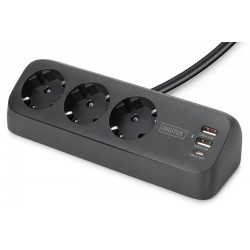 Listwa zasilająca biurkowa DIGITUS 3 gniazda Schuko, 2x USB-… | PartsPC.pl